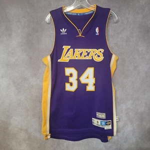 2000 Adidas HWC LA Lakers Shaquille O'Neal 34 Throwback Jersey Mens S Sewn EUC - Picture 1 of 9