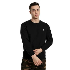 Men'S Fleece Crew Neck Long Sleeve Sweatshirt Plain Casual Jumper Pullover Top - Picture 1 of 35
