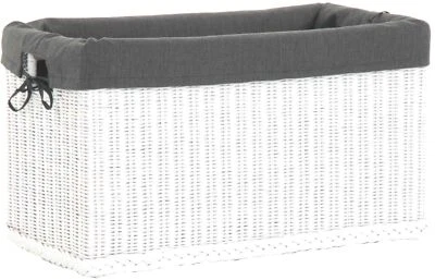 Rattan Spielzeugkiste Allzweck-Truhe -Kiste -Korb  mit Inlett (Weiss, Klein) - Bild 1 von 3