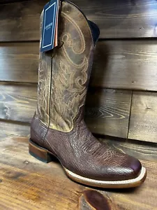 LUCCHESE HANDMADE COGNAC RYAN SHARK COWBOY BOOTS - SQUARE TOE -4483 - Picture 1 of 5