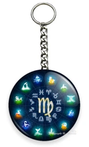 VIRGO ZODIAC HOROSCOPE LUCKY ASTROLOGY SIGN HD KEYCHAIN KEY CHAIN RING GIFT IDEA - Picture 1 of 1