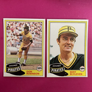 🐶 1981 Topps Don Robinson #168 & Bert Blyleven #554 Pirates