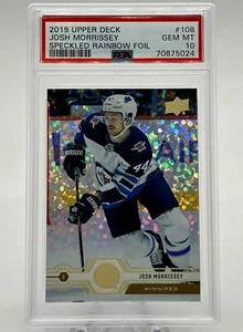 2019-20 Upper Deck Josh Morrissey Speckled Rainbow Foil GEM MINT PSA 10 #108 - Picture 1 of 1