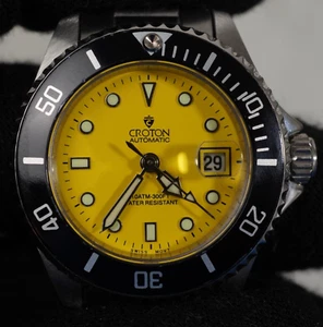 Croton mechanical Automatic Swiss ETA 2671 women's dive watch 100m 30mm sapphire - Picture 1 of 18