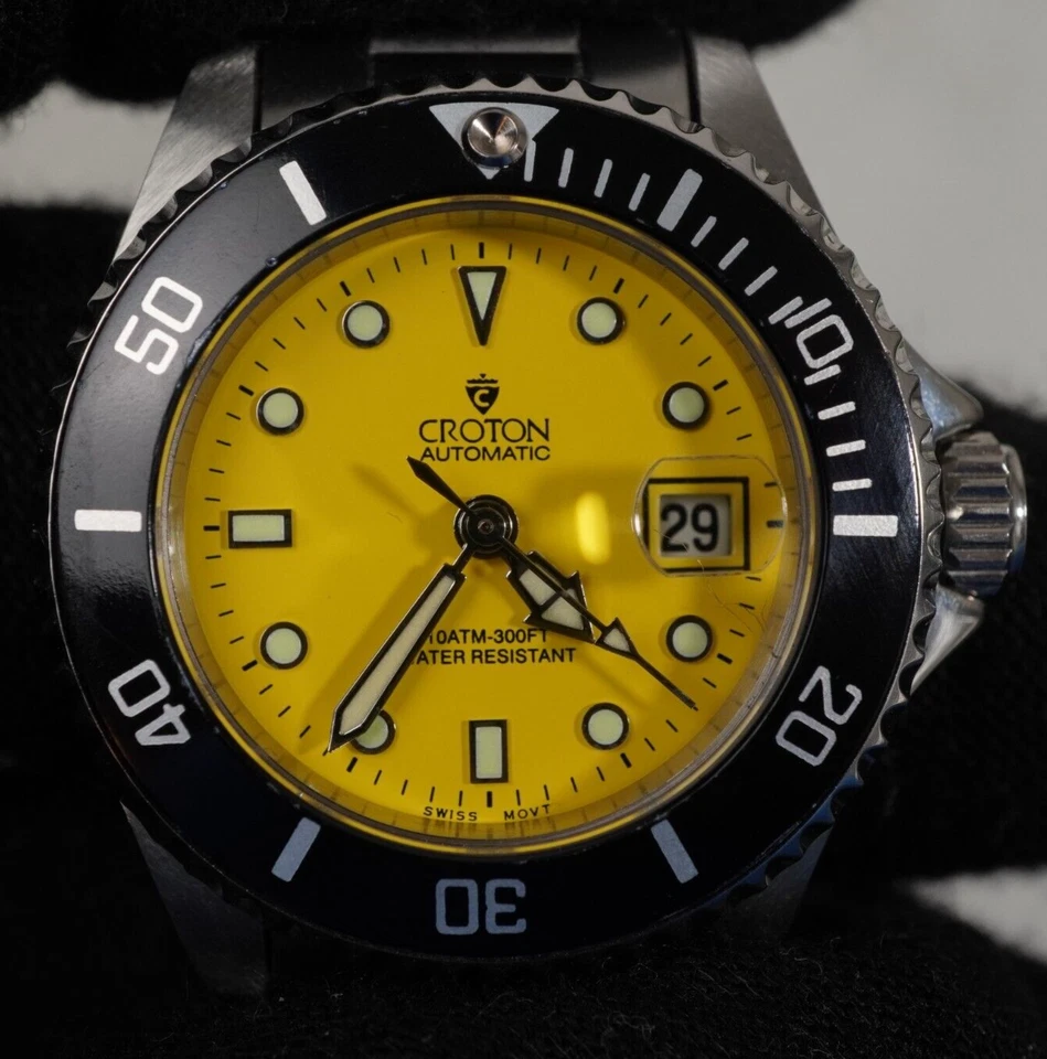 Croton Mecánico Automático Suizo ETA 2671 Mujer Reloj de Buceo 100m 30mm Zafiro Foto 1 de 1