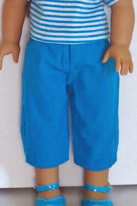 Pantalones azules Capri se adaptan a American Girl y la mayoría de las muñecas de 18 in - Imagen 1 de 2