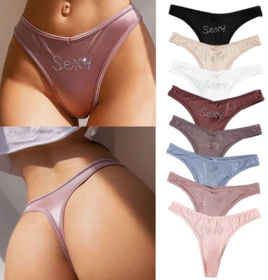 Pack Of 8 Womens Sexy Panties Satin Thong G-string Bikinis Underwear Briefs Lot - Image 1 of 4