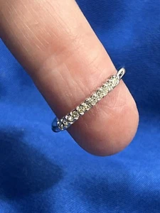 18k Heavy Gold Electroplated Stamped Ring With Cubic Zirconia Size 6 - Imagen 1 de 12
