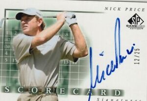 NICK PRICE 2002 SP Game Used SCORE CARD Signatures AUTO Autograph #12/25!