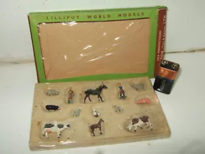 Britains Lilliput World Models L51, 13 Piece Farm Animals and Figures OO & HO - Picture 1 of 4