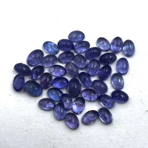 Lote de 17 piedras preciosas sueltas cabujón ovalado de tanzanita natural 7*9 mm 40 CT - Imagen 1 de 3