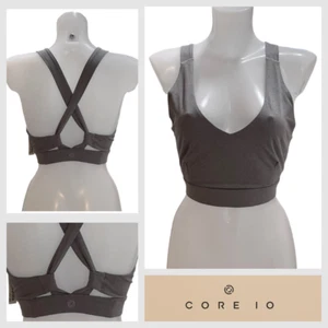 Core I0 Sports Bra Size L 14 Racer Back V Neck Unpadded NON WIRED Deep Underband - Picture 1 of 4