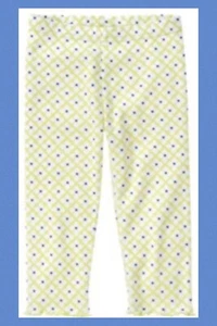 NWT Girls 2T Gymboree GREEK STYLE ISLE Cotton Lime Green/Blue Geometric LEGGINGS - Picture 1 of 2