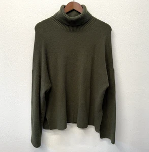 J. Maglione girocollo Crew lana merino donna taglia XL verde alpaca elasticizzato nuovo con etichetta - Foto 1 di 9