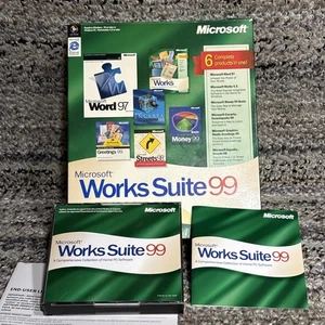 Microsoft Works Suite 99, CD Key, Retail Box For Windows 95 Or Later +Streets 98 - Picture 1 of 12