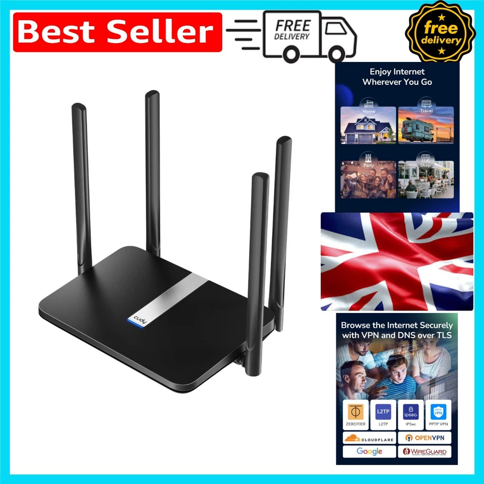 AC1200 Mbps Dual Band Router with 4 High-Gain Antennas & SIM Support - Image 1 of 4