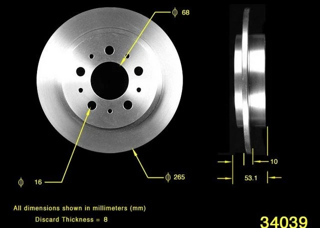 Bendix PRT1598 BENDIX Disc Brake Rotor For 88-98 Volvo 760 780 940 960 S90 V90 Foto 1 de 4