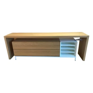 Hülsta Sideboard Now Spin Eiche Natura Metallgestell Lack Reinweiß - Bild 1 von 5