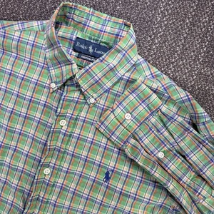 Polo Ralph Lauren Hemd Herren Small grün kariert marine Pony Custom Fit Preppy - Bild 1 von 19