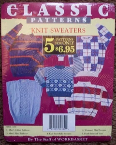 Workbasket 5 basic sweaters knitting  pattern men women children  - Picture 1 of 2