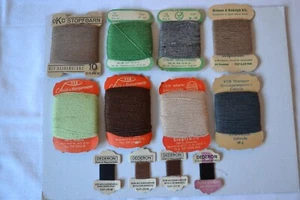 Konvolut 12 Kärtchen DDR Stopfgarn Stopfwolle + Dederon-Repassierfaden Deko - Bild 1 von 9