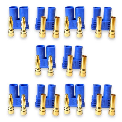 ✅ 5 Paar 10 Stück EC2 Stecker Buchse Goldstecker Connector Male Female Hochstrom - Bild 1 von 4