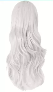 Women's 28" Long Silver Gray Synthetic Hair Wig - Picture 1 of 4
