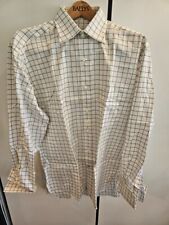 Ermenegildo Zegna Alta Sartoria Dress Shirt Brown & White Men's Size 41 / 16