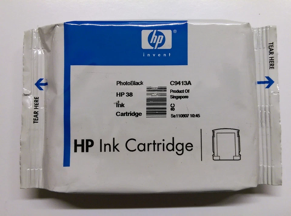 Original HP 38 foto negro C9413A Photosmart Pro B8850 B9180 - Imagen 1 de 1