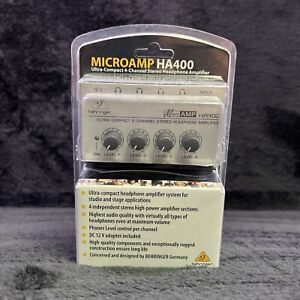 Behringer MicroAmp HA400 Ultra-Compact 4-Channel Stereo Headphone Amplifier NEW