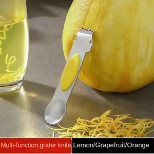 3-in-1 Lemon Grater - Stainless Steel Citrus Peeler, Kitchen Tool Knife - Picture 1 of 5