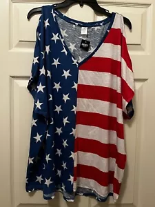 Mixit Americana Women’s American Flag Shirt 4th Of July T-Shirt L - Picture 1 of 4