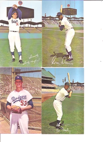 1960-62 Plastichrome LOS ANGLES DODGERS POST CARD PHOTOS SET ! Cover