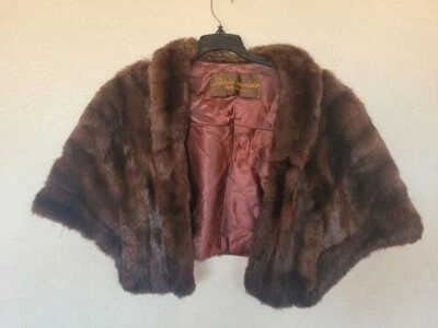 Capa de piel para mujer Arnold Constable marrón talla única, antigua Foto 1 de 4