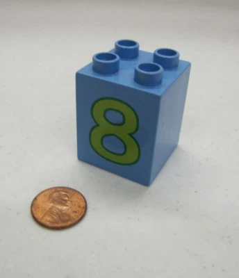 Lego Duplo Number #8 Train Replacement 2 X 2 X 2 Block Building Counting - Image 1 of 3