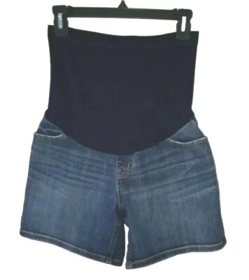 Pantalones Cortos de Jean LIZ LONG MATERNITY Pull On Denim Talla XS Panel Vientre Completo Elástico Foto 1 de 4