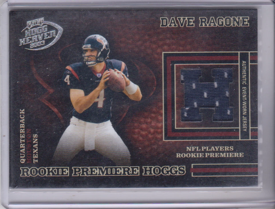 2003 Hogg Heaven Dave Ragone Rookie Premier Hoggs jersey 185/750 Houston Texans - Image 1 of 2