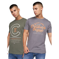 Crosshatch Mens Univarsity T-Shirt (Pack Of 2) (BG181)