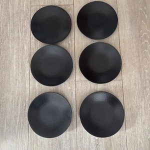 Lenox DKNY Urban Impressions Onyx Black Salad Plates 8” Set of 6 - Picture 1 of 10