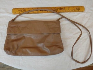 80s 90s VTG REEM USA Slouchy Gray Leather Purse Shoulder Bag - Picture 1 of 12