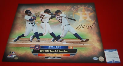JOSE ALTUVE Houston Astros Signed 16X20 Beckett Witnessed COA W33341 - Image 1 of 4