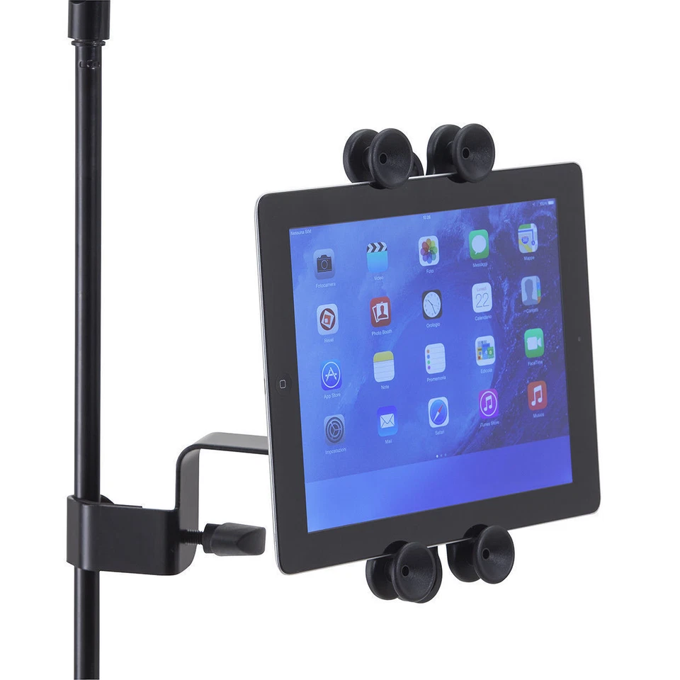 ✔️ SUPPORTO TABLET ASTA MICROFONO ASTE MICROFONICHE UNIVERSALE SOUNDSATION NERO - Immagine 1 di 2