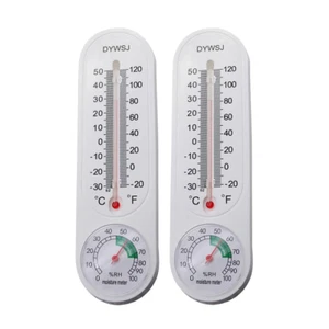 2 PCS Outdoor/Indoor Wall Hang Temperature Humidity Gauge Meter, Vertical Dig... - Picture 1 of 12