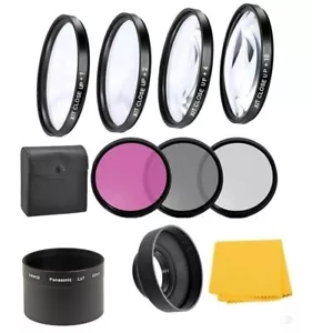 4Pc Macro Close-up Filter Kit & UV-CPL-FLD Filter, Hood For Panasonic DMC-LX7 - Picture 1 of 9