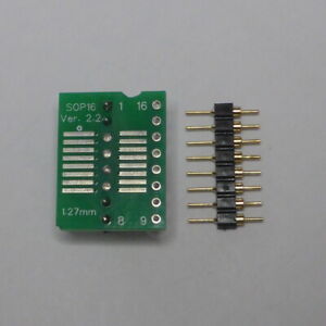 SO16 SOP16 SOIC16 To DIP16 Adapter - P 1.27 - DIL 0.3" - 200/300mil