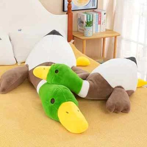 New Duck Plush Toys Fluffy Sleep Cute Animal Stuffed Goose Soft Dolls Floor Mat - Picture 1 of 8