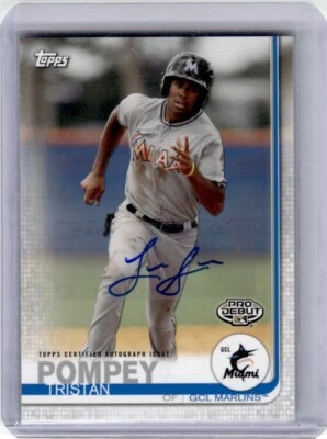 2019 TOPPS PRO DEBUT AUTOGRAPHS TRISTAN POMPEY AUTO GCL MARLINS #174 - Image 1 of 2