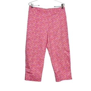 Fresh Produce Women’s Size 10 Orange Slice Pink Stretch Cotton Crop Capri Pants - Picture 1 of 7