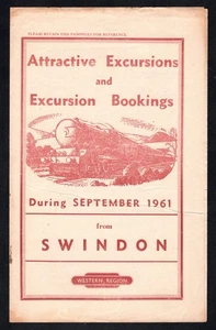 Western Region GWR Excursions from Swindon South Wales Weston-s-Mare 4pp Flyer - Picture 1 of 2