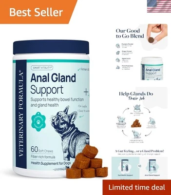 Anal Gland Support for Dogs – Vet-Formulated No Scoot Chews with Pumpkin, Gin... - Image 1 of 4